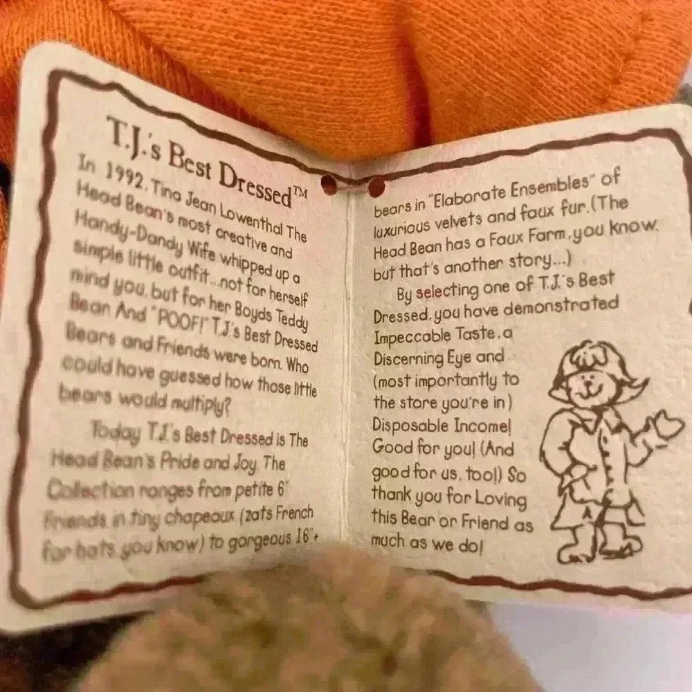 Vintage 🎃 Boyds Bears T.J. Trickster Halloween 2002 Trick or treat smell my feet